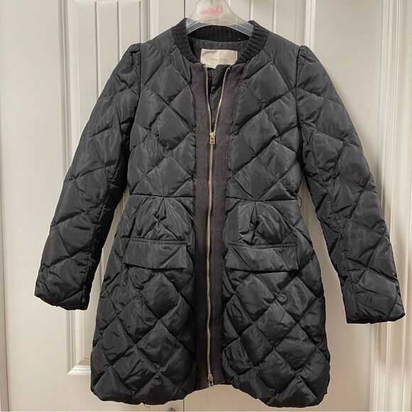 Quilted Black Long Zip-up Down Puffer Jacket - XS - Picture 1 of 12